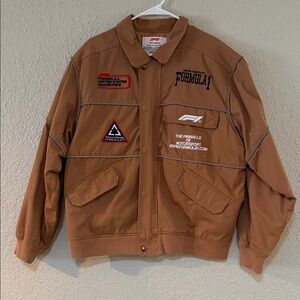 PacSun Tan Formula 1 Bomber Jacket